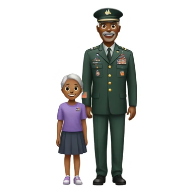 Veteran with granddaughter sticker