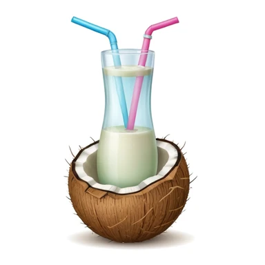 Coconut juice in a bottle sticker