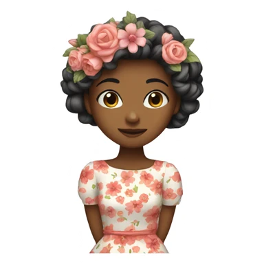 Floral dress no girl sticker