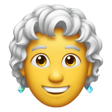 happy person with hair made of jewel, prisms sticker
