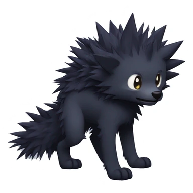Dark Edgy Cool Fluffy Spiky FurSona Fakemon Full Body sticker