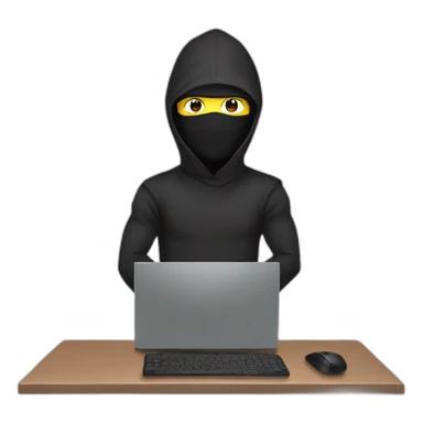 Ninja behind computer sticker