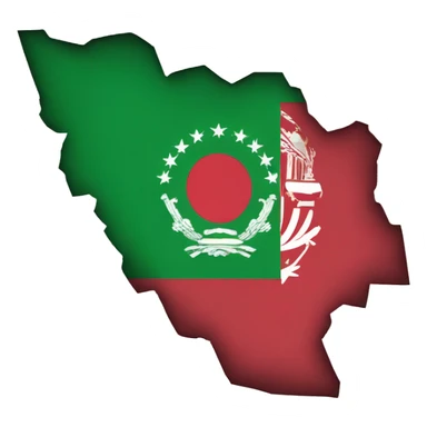 Afghanistan flag on map sticker