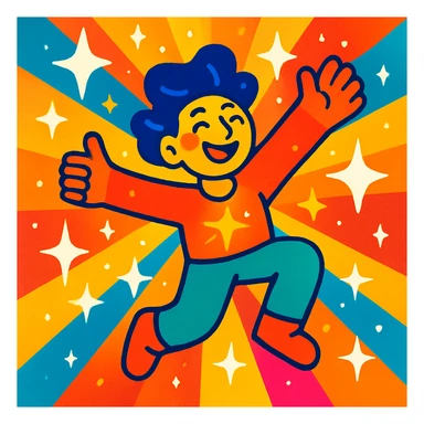 dazzling human, vibrant, radiant, sparkling, energetic, expressive, glowing, joyful sticker