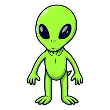 tall alien creature full body sticker