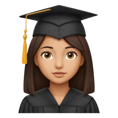 Niña graduada morena pelo liso  sticker