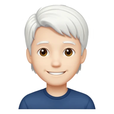 pure white hair, cute Boy sticker