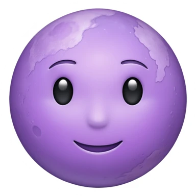 realistic Light purple moon sticker