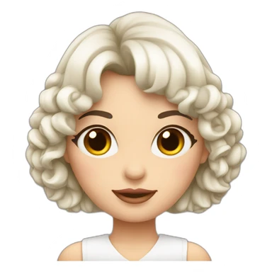 mujer de piel blanca con flequillo y anteojos rosas sticker