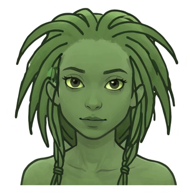 Girl with green dreads sticker