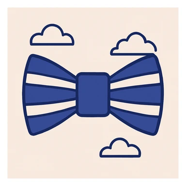 bow tie with a stylized Thailand flag design, clean and modern sticker