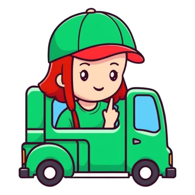 red head with truck hat girl pretty sticker