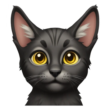 Pointed black ears like lynx sleek black furred cat full body yellow eyes  sticker