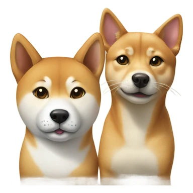 Shiba Inu and tabby cat sticker