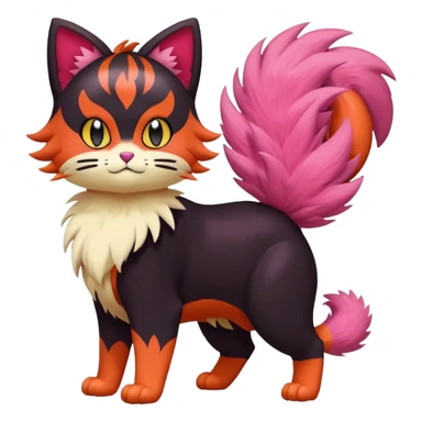 Liepard-Skitty-Sprigatito-Litten-Pokémon-fusion-creature (full body) sticker