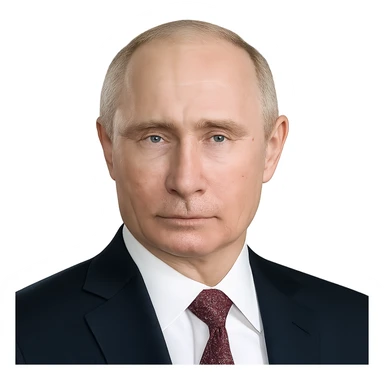 Vladimir Putin, as realistic as possible, high-resolution, lifelike facial features and skin, round face, minimal emoji influence, plain background sticker