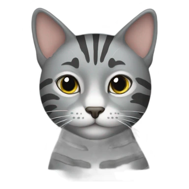 Grey cat with stripes sticker