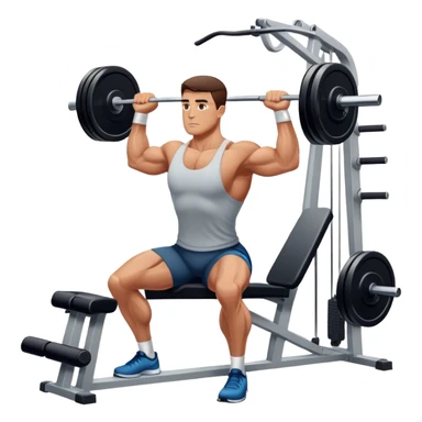 A focused athlete using a gym machine, lifting weights with determination. The gym has modern equipment, mirrors reflecting strength, and a motivating atmosphere. The athlete's concentration shows dedication and commitment to fitness sticker