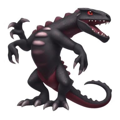 cool edgy black and maroon Dark-type nargacuga Salazzle  Salandite reptile Pokémon full body sticker
