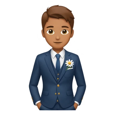 G Dradon,Stylish guy with single daisy in pocket sticker