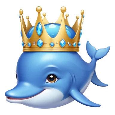 Cute Dolphine with a queen crown sticker