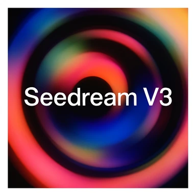 remake this and make "Seedream V3" bit bigger sticker