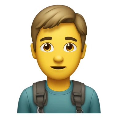 Person with a doubtful face making a pre sticker