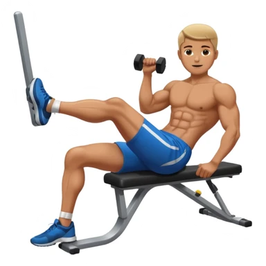 persona haciendo abdominales de piernas en el gimnasio sticker