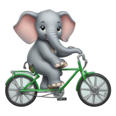 elephant calf driving a bycicle sticker