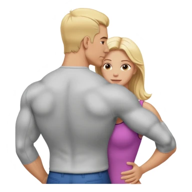 a white muscular man rubbing blonde white lady back sticker