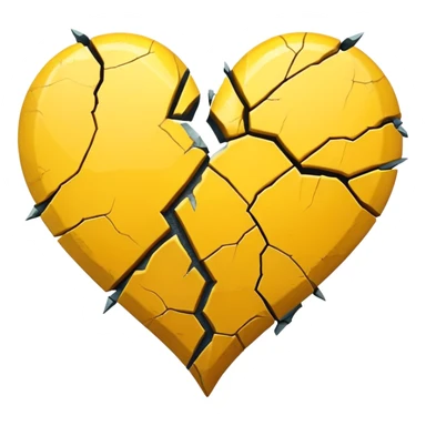 Yellow broken heart  sticker