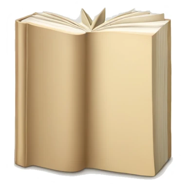 An open, hardcover book, depicted with a beige cover. Commonly used for various content concerning reading, writing, learning, and schooling. sticker