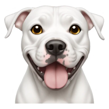 White pit bull with black spot sticker
