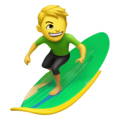 Un magicien sur une planche de surf jaune et verte sticker