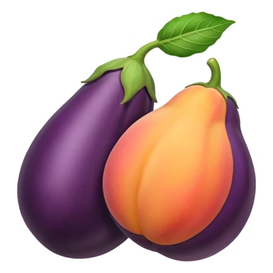 Eggplant and peach sticker