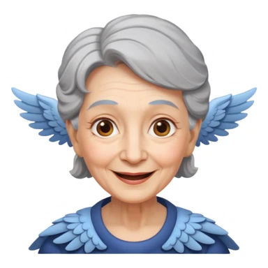 Angel Old Lady with wings sticker