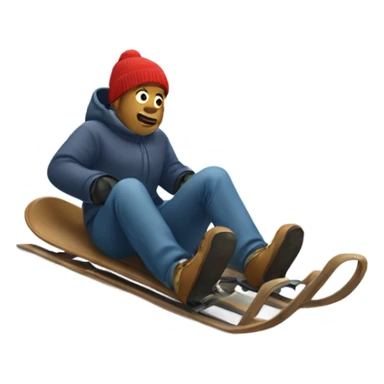 Someone sledding down a hill sticker