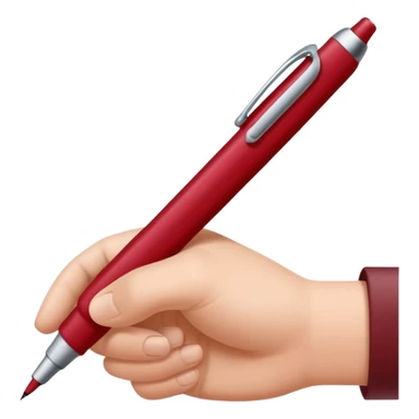 the hand writes with a dark red pen sticker