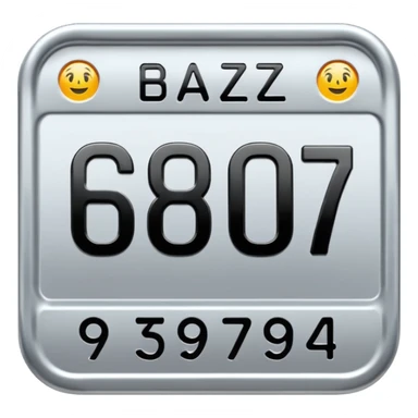 Make a car number plate say BGZ9007 sticker