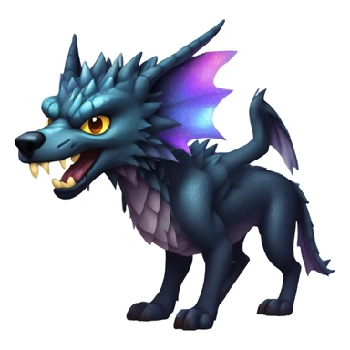 Wolf mixed with a dragon sticker