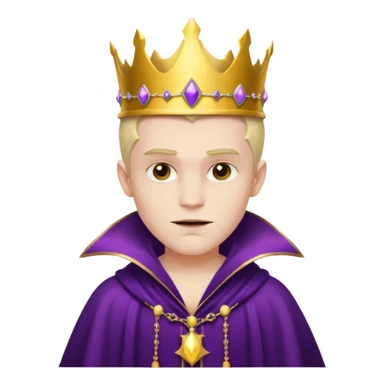 Vampire King, Young vampire king in purple robe, wearing a crown, confident smirk. sticker