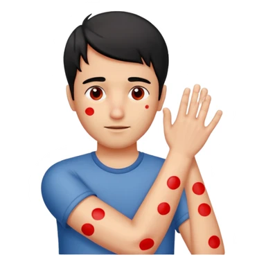 Text Sameer, itching and have red spots all over the body sticker