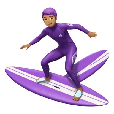 glitter surfer purple surf in wave ocean cian sticker