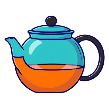 cute pastel blue teapot sticker
