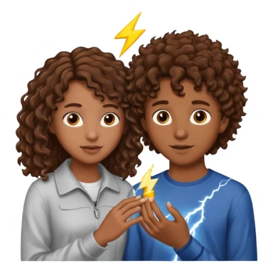 a 15 year old girl with brown curly hair but she has lightnings in it with a brown haired boy who gave her a promise ring sticker