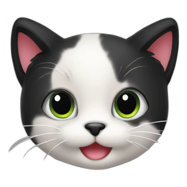 cute black cat with heart sticker