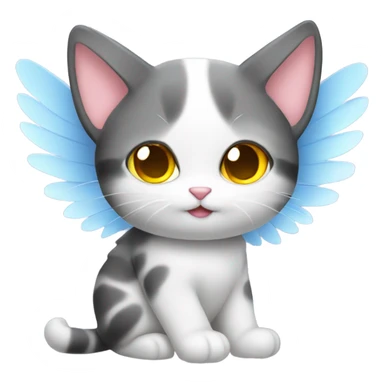 Kawaii cat with wings sticker