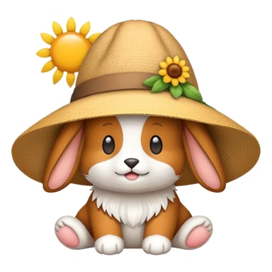 Ein Kaninchen Mit Sonnenhut  sticker