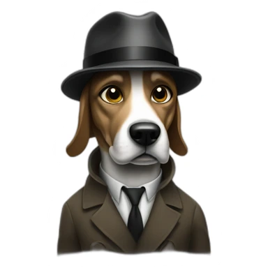 dog starring in film noir movie sticker