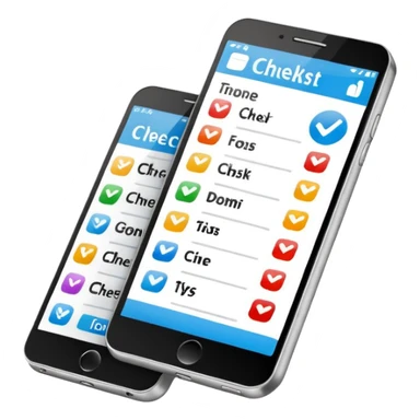 phone with a checklist sticker